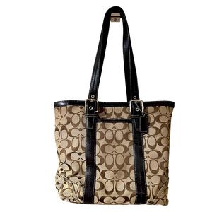 Coach Tote, tan and brown